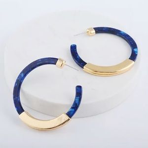 ⭐️{BOGO}⭐️ Blue Acrylic Acetate Half Hoop Earrings